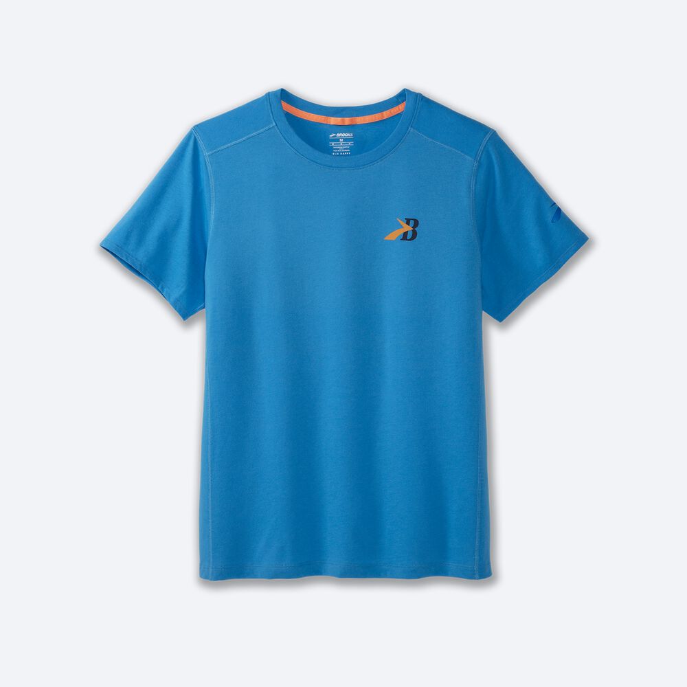 Brooks Distance Short Sleeve 2.0 Férfi Póló Kék | HU624501