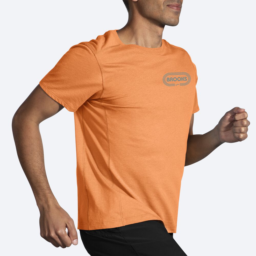 Brooks Distance Short Sleeve 2.0 Férfi Póló Narancssárga | HU627985