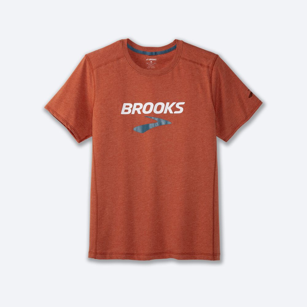 Brooks Distance Short Sleeve 2.0 Férfi Póló Piros | HU860754