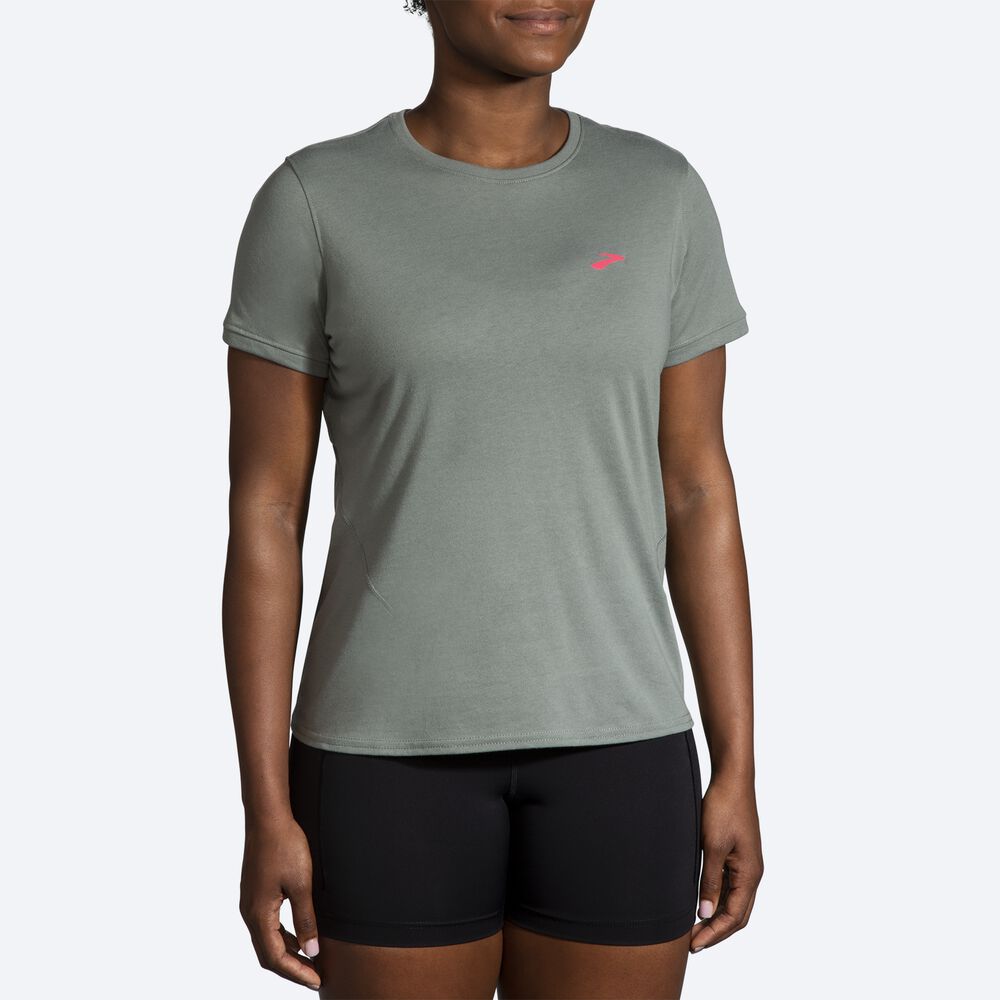 Brooks Distance Short Sleeve 2.0 Női Póló Zöld | HU348160