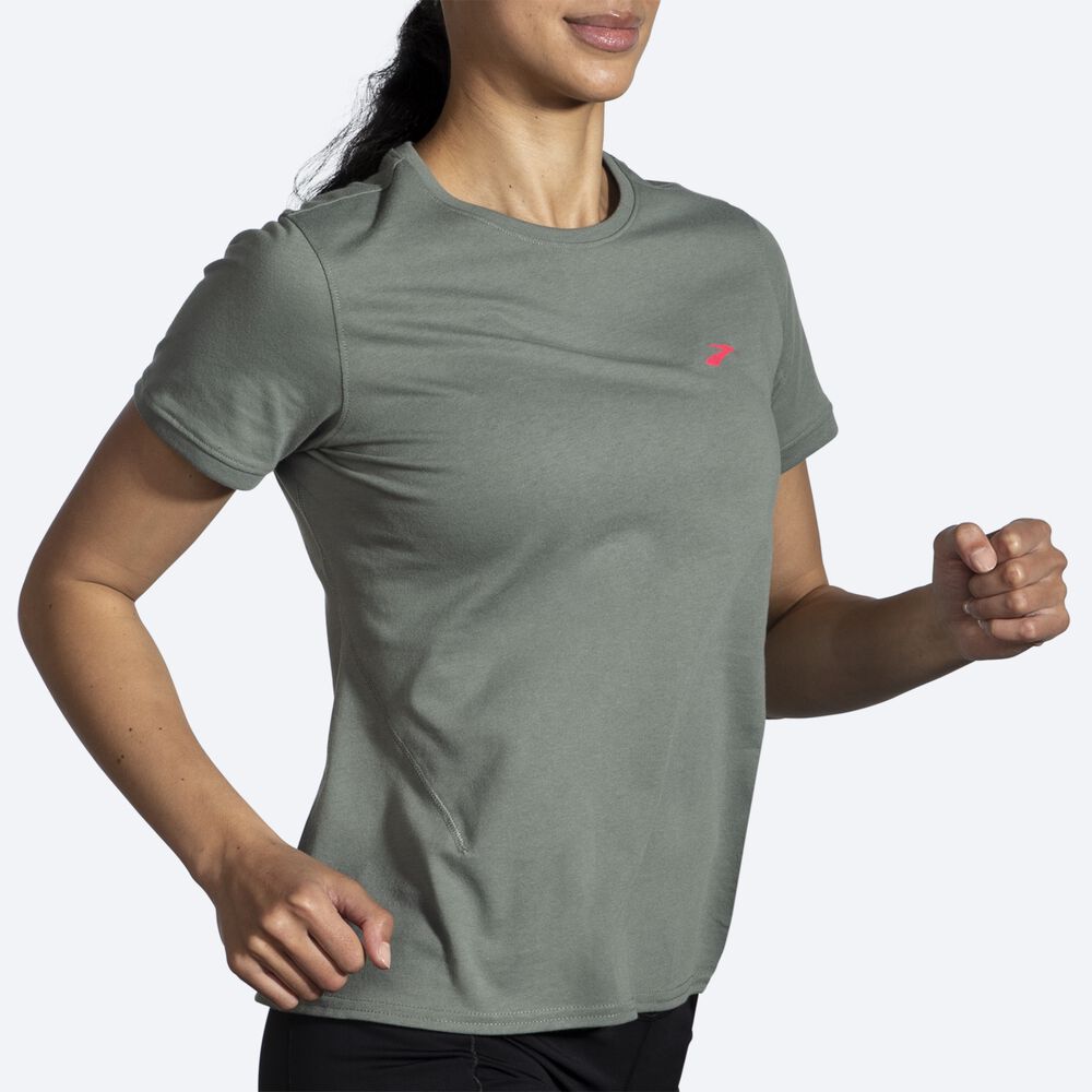 Brooks Distance Short Sleeve 2.0 Női Póló Zöld | HU348160