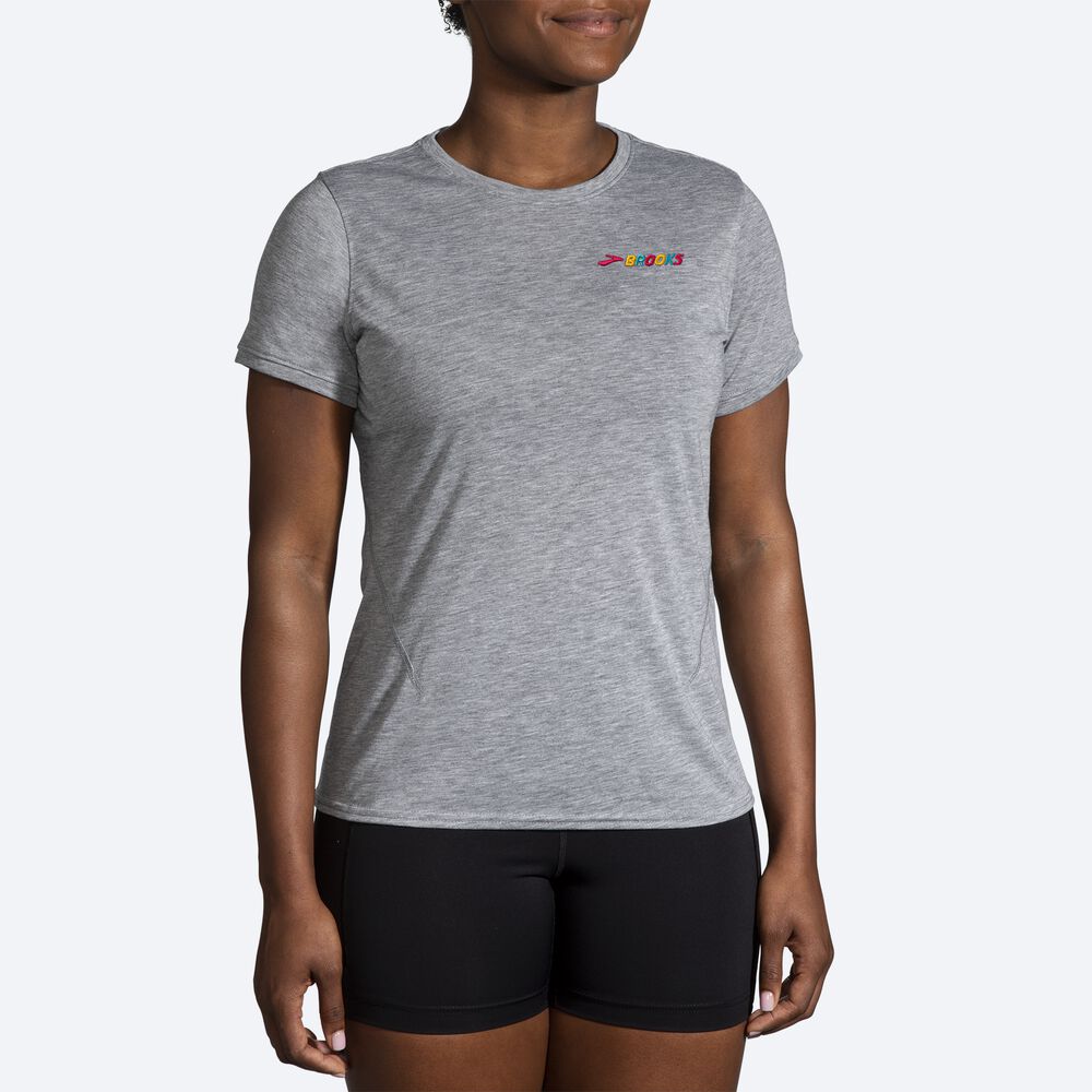 Brooks Distance Short Sleeve 2.0 Női Póló Szürke/Színes | HU419658