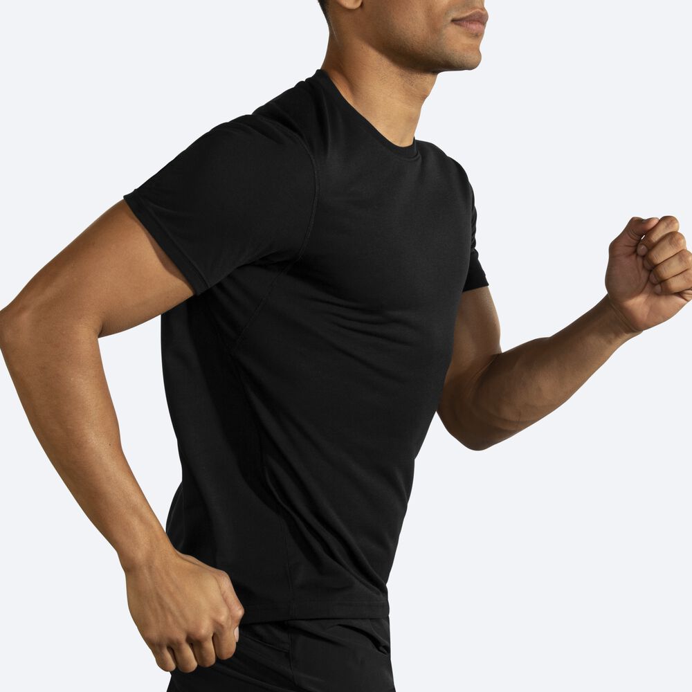 Brooks Distance Short Sleeve Férfi Póló Fekete | HU018947