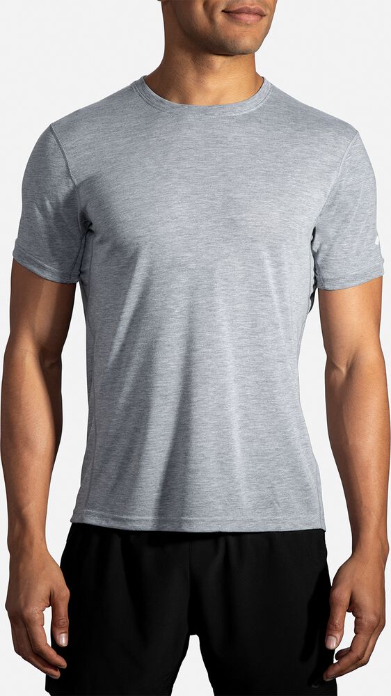 Brooks Distance Short Sleeve Férfi Póló Szürke | HU028639