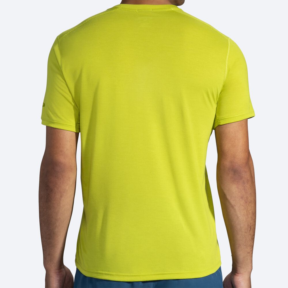 Brooks Distance Short Sleeve Férfi Póló Sárga | HU143609