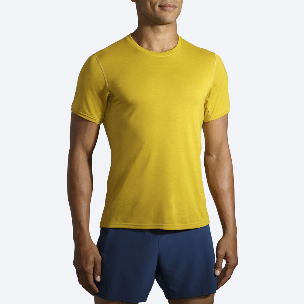 Brooks Distance Short Sleeve Férfi Póló Arany | HU253970