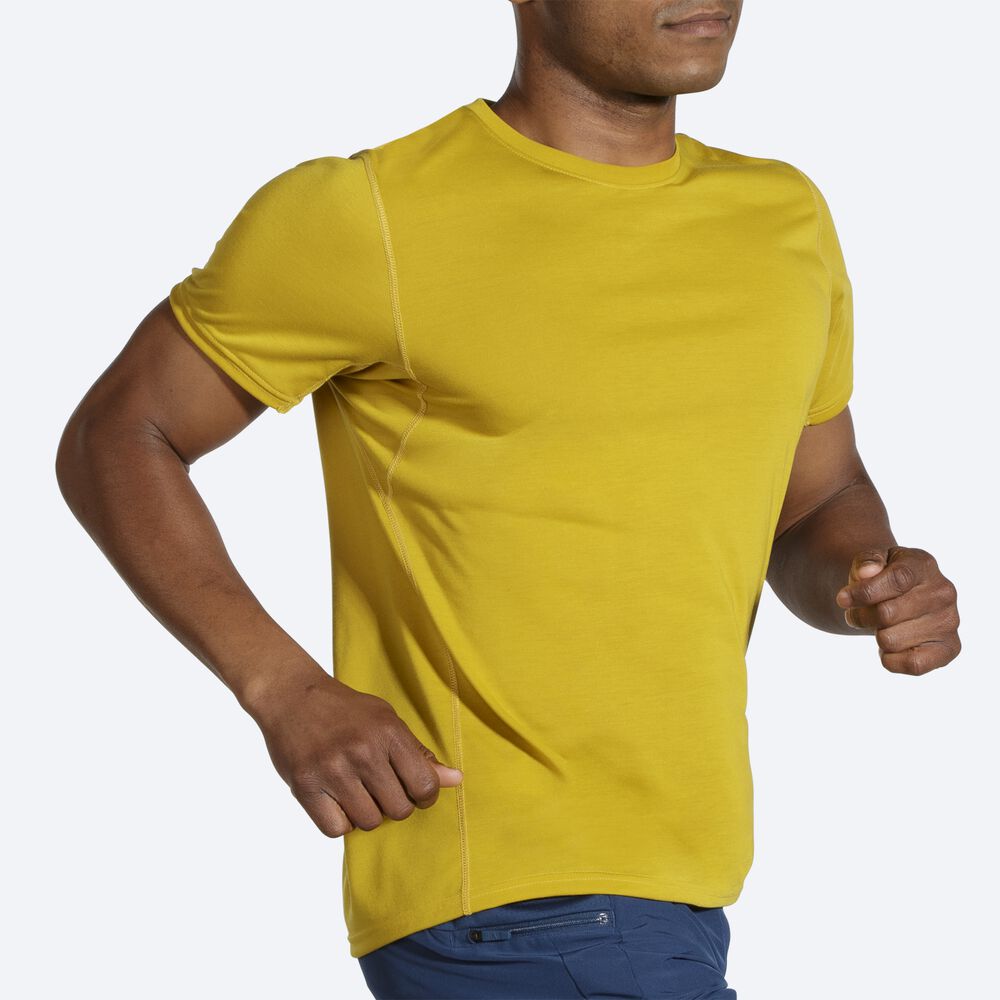 Brooks Distance Short Sleeve Férfi Póló Arany | HU253970