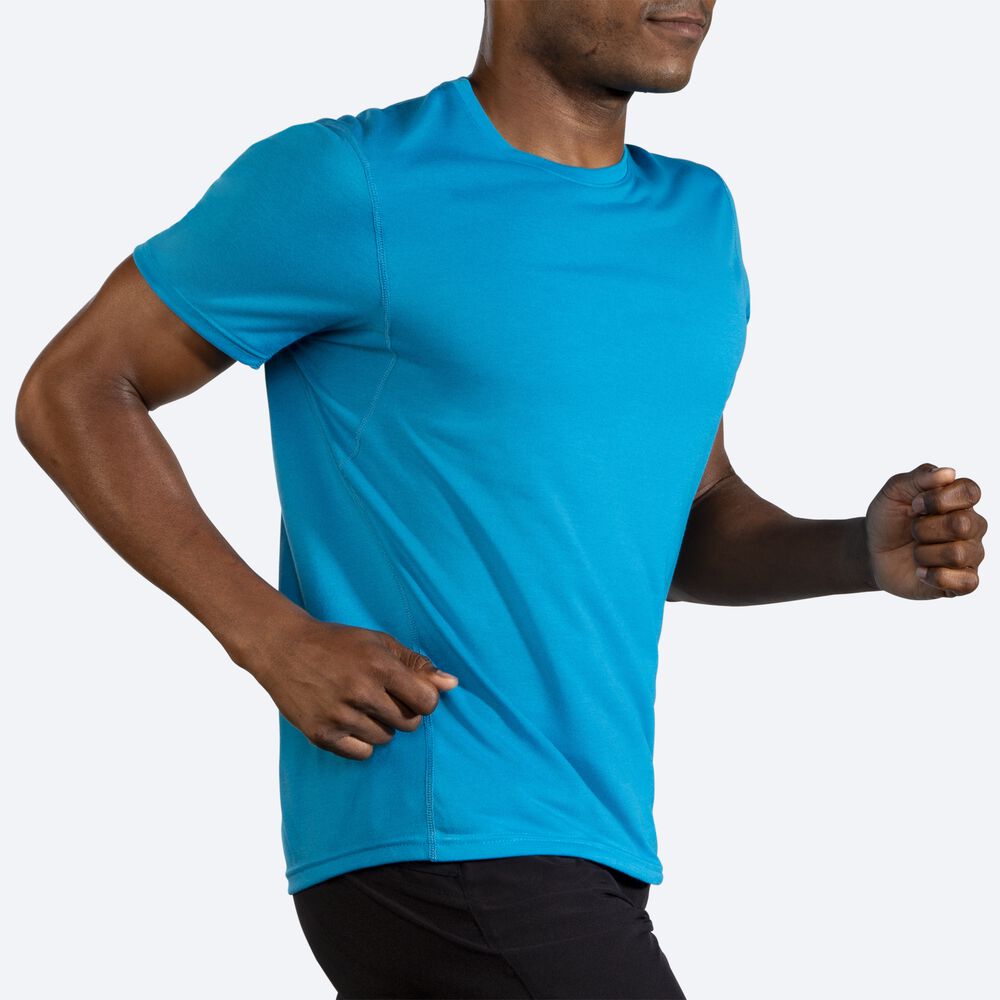 Brooks Distance Short Sleeve Férfi Póló Kék | HU276134