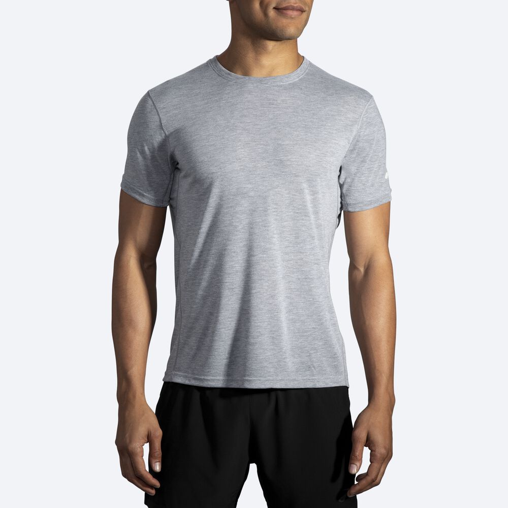 Brooks Distance Short Sleeve Férfi Póló Szürke | HU309725