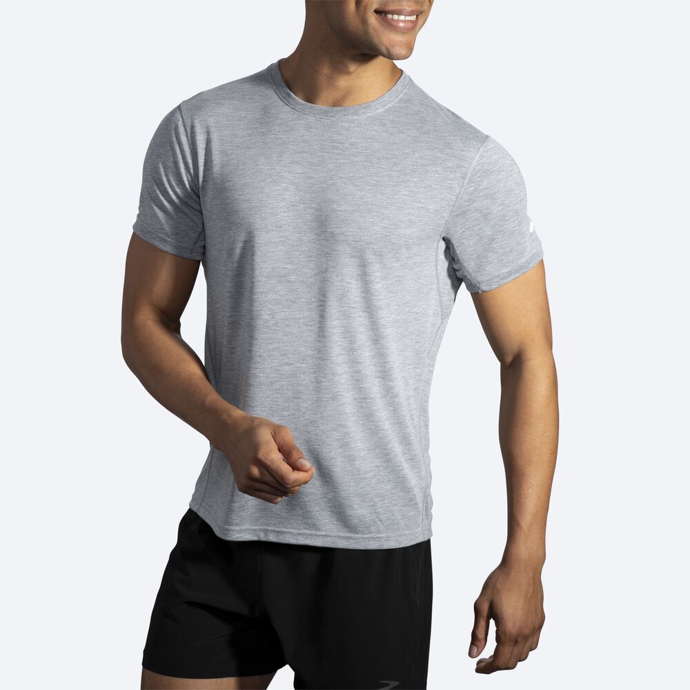 Brooks Distance Short Sleeve Férfi Póló Szürke | HU309725