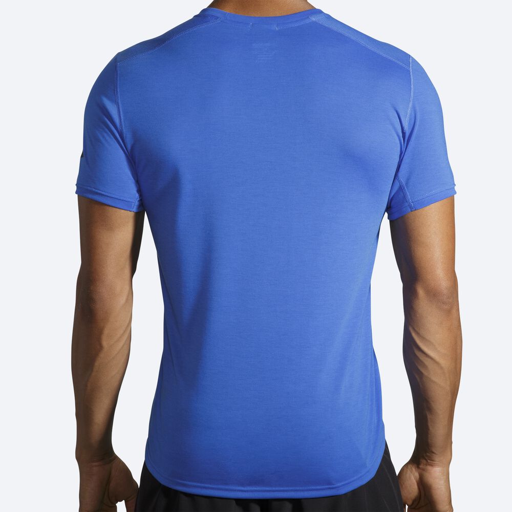 Brooks Distance Short Sleeve Férfi Póló Kék | HU534016