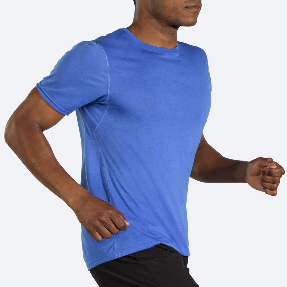 Brooks Distance Short Sleeve Férfi Póló Kék | HU534016