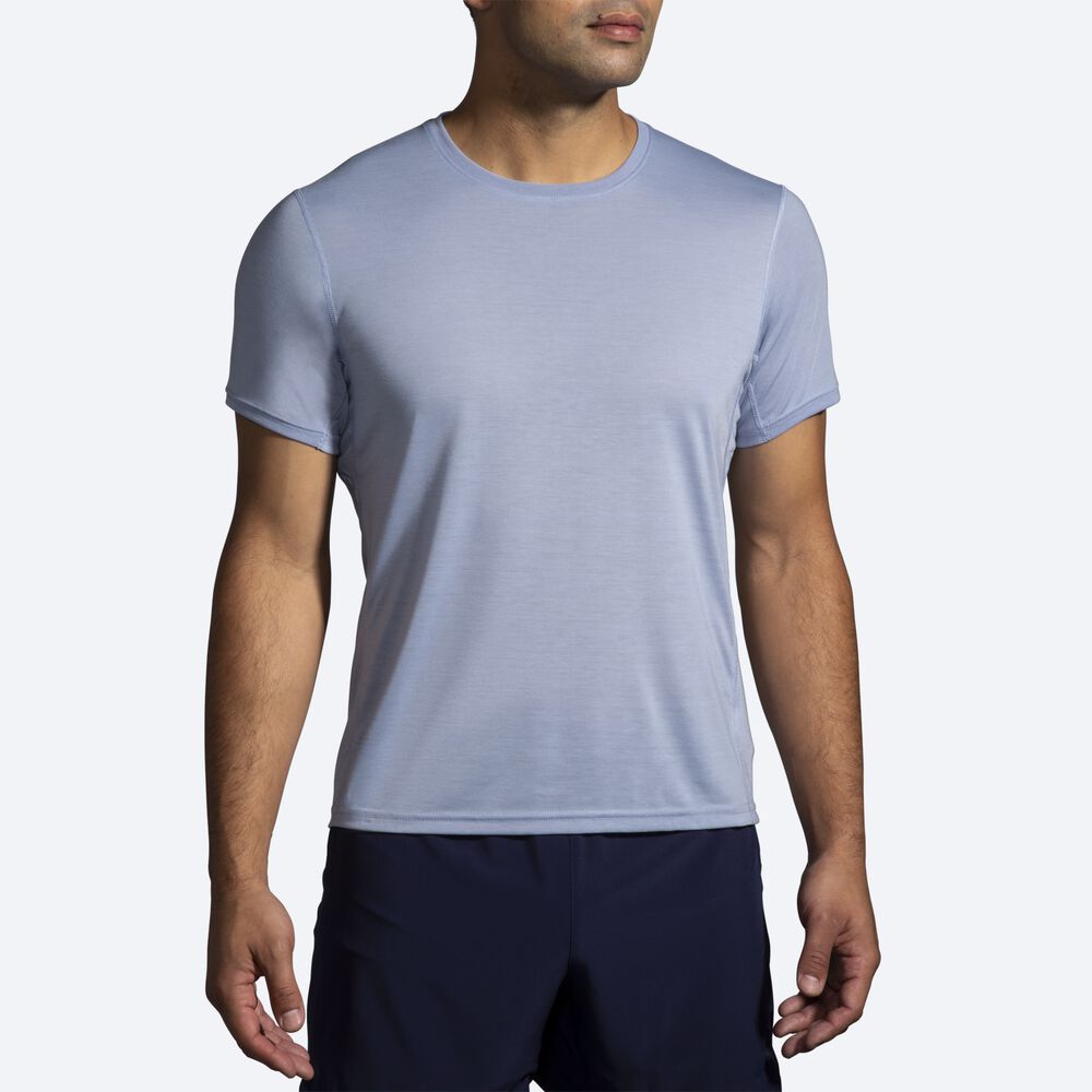 Brooks Distance Short Sleeve Férfi Póló Kék | HU641275