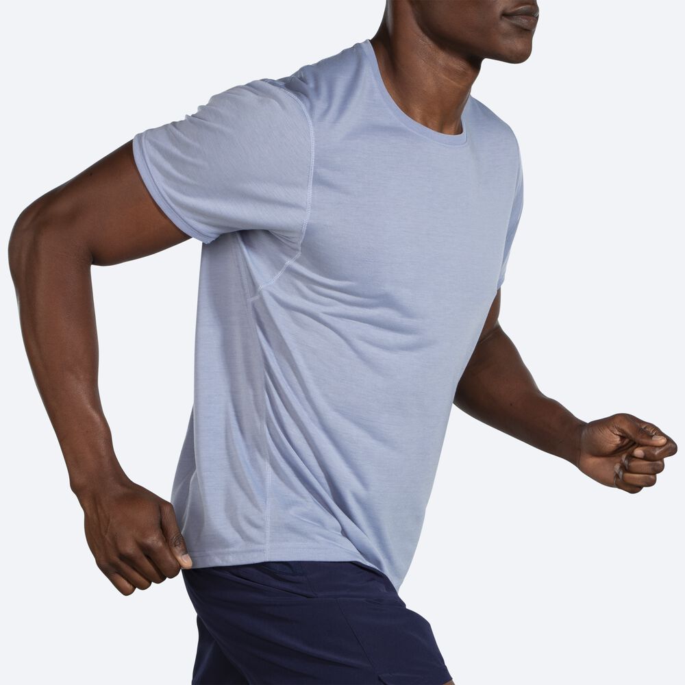 Brooks Distance Short Sleeve Férfi Póló Kék | HU641275