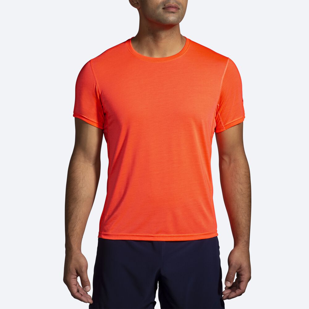 Brooks Distance Short Sleeve Férfi Póló Narancssárga | HU874139