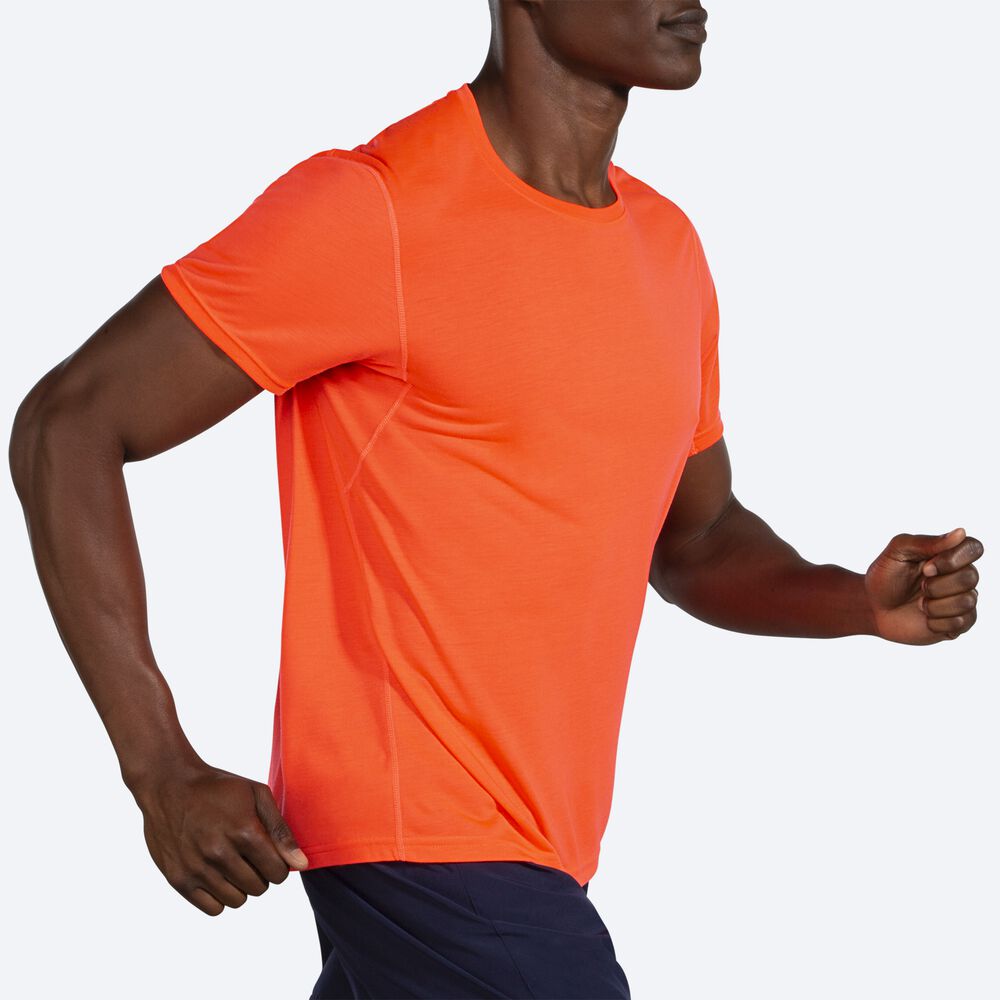 Brooks Distance Short Sleeve Férfi Póló Narancssárga | HU874139