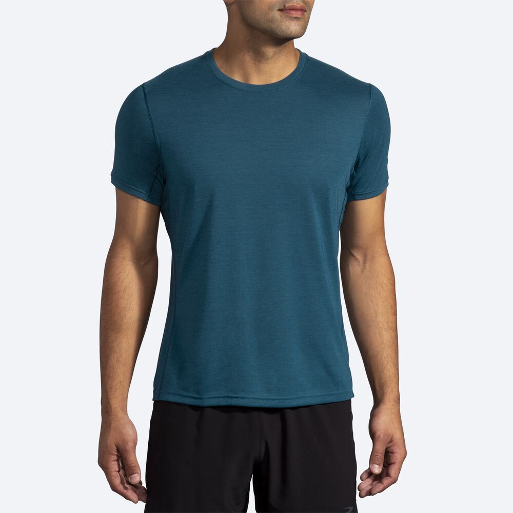 Brooks Distance Short Sleeve Férfi Póló MélyZöld | HU879350