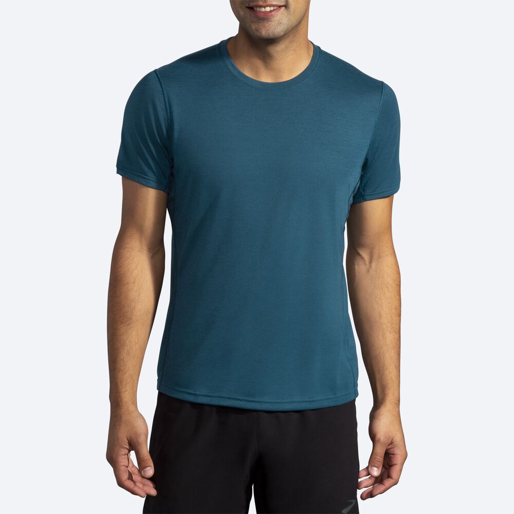 Brooks Distance Short Sleeve Férfi Póló MélyZöld | HU879350