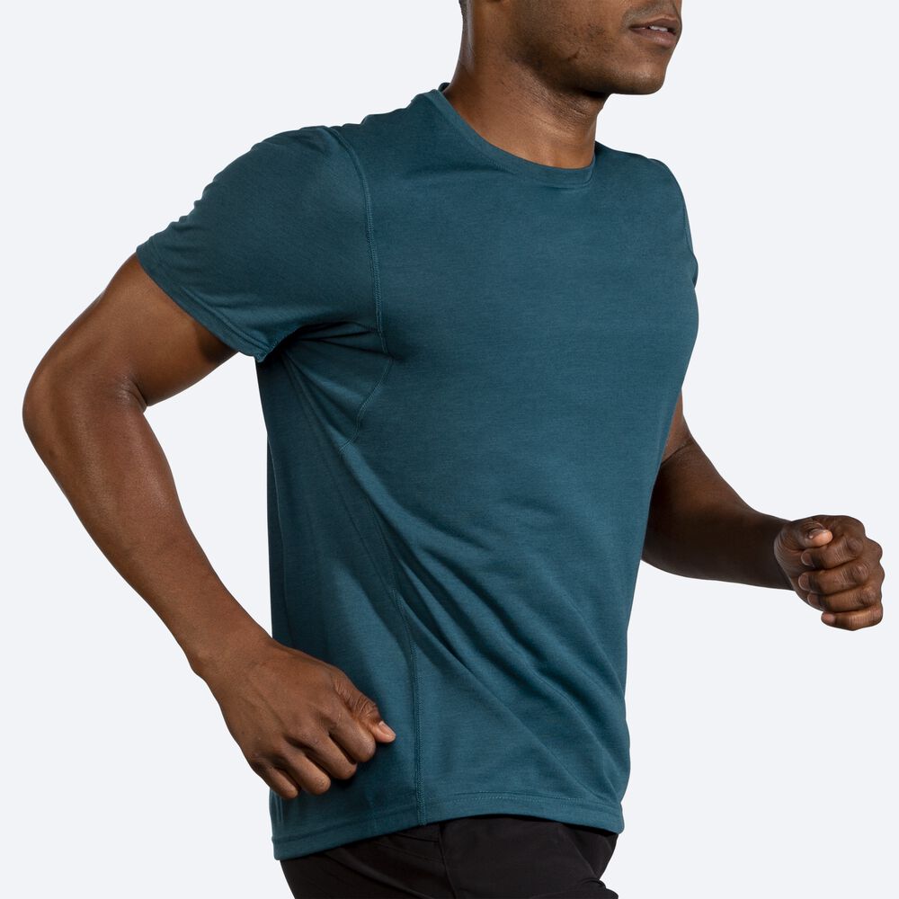 Brooks Distance Short Sleeve Férfi Póló MélyZöld | HU879350