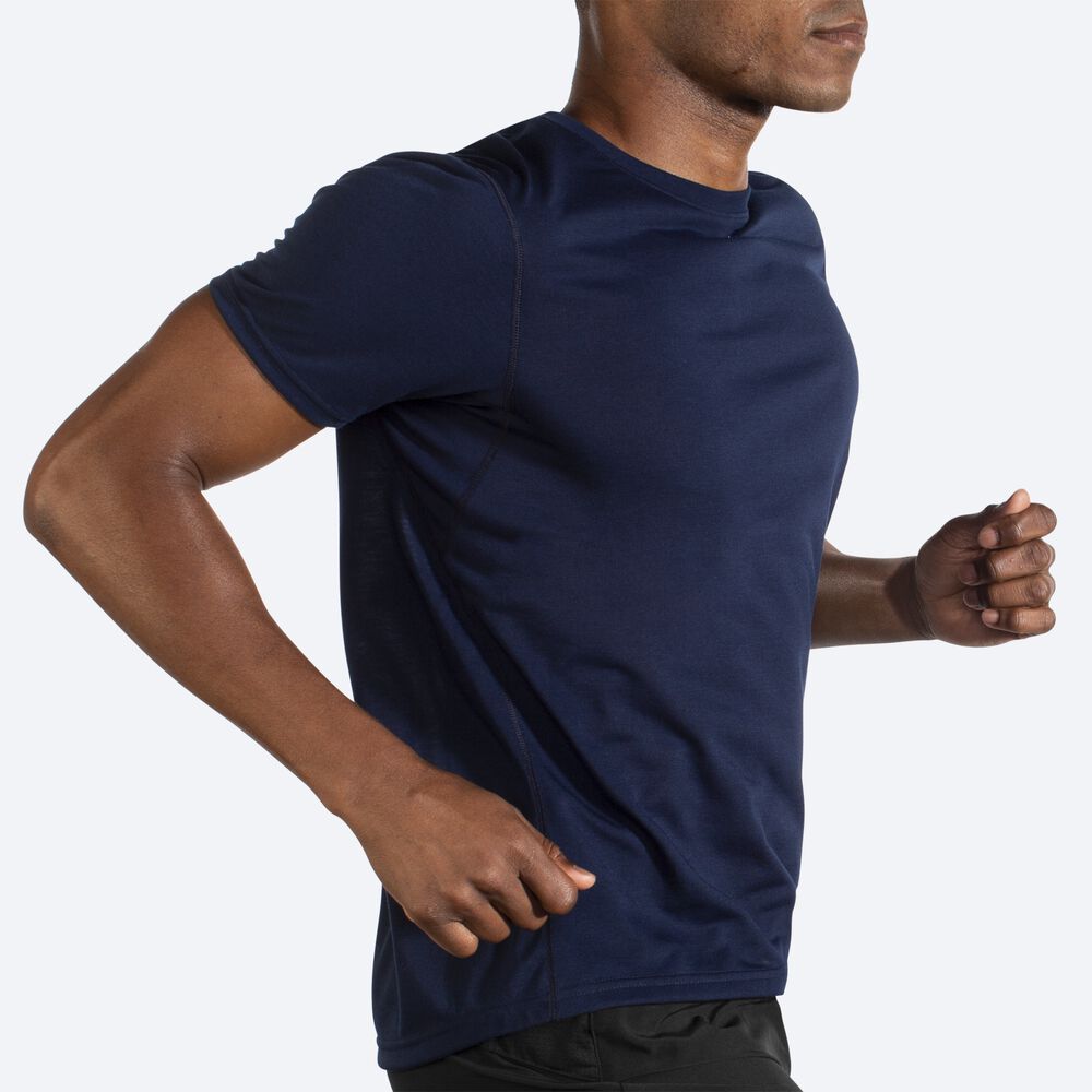 Brooks Distance Short Sleeve Férfi Póló Sötétkék | HU926703