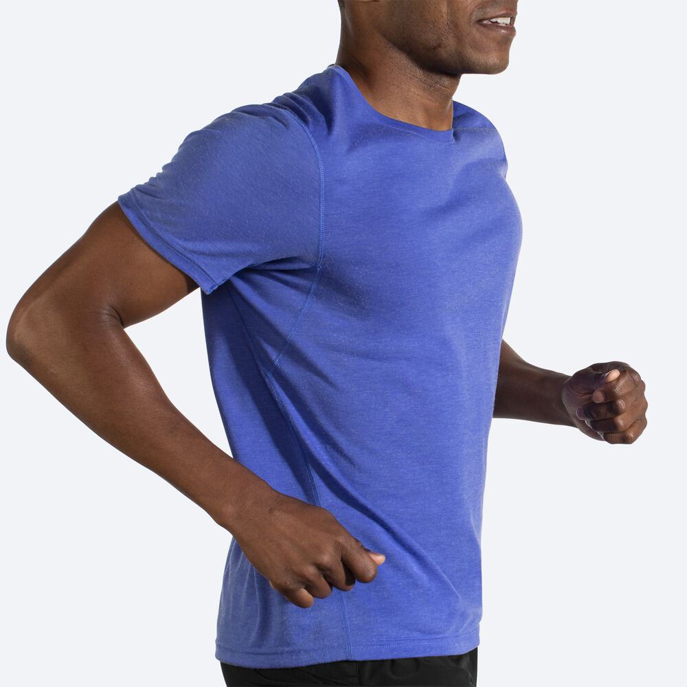 Brooks Distance Short Sleeve Férfi Póló Kék | HU938640