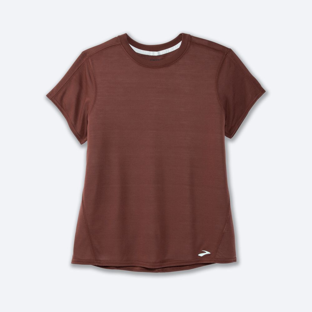 Brooks Distance Short Sleeve Női Póló Csokoládé | HU950172