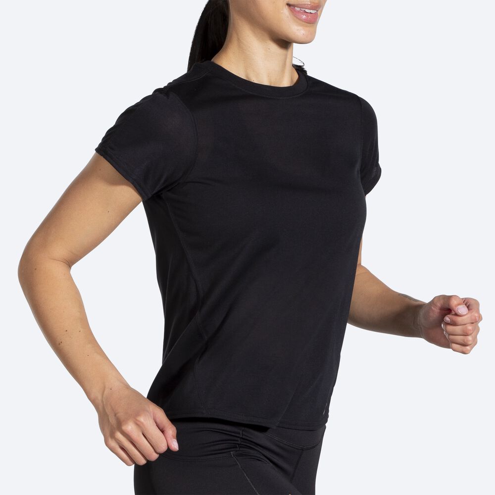 Brooks Distance Short Sleeve Női Póló Fekete | HU302846