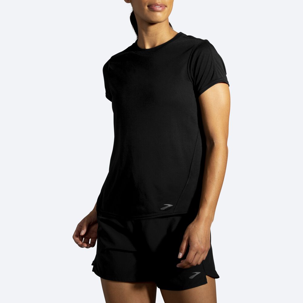 Brooks Distance Short Sleeve Női Póló Fekete | HU527861