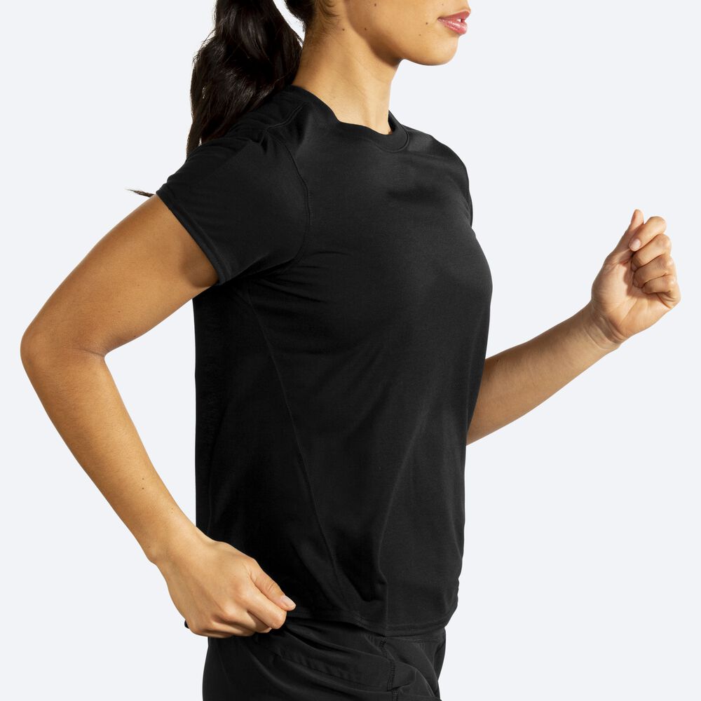 Brooks Distance Short Sleeve Női Póló Fekete | HU527861