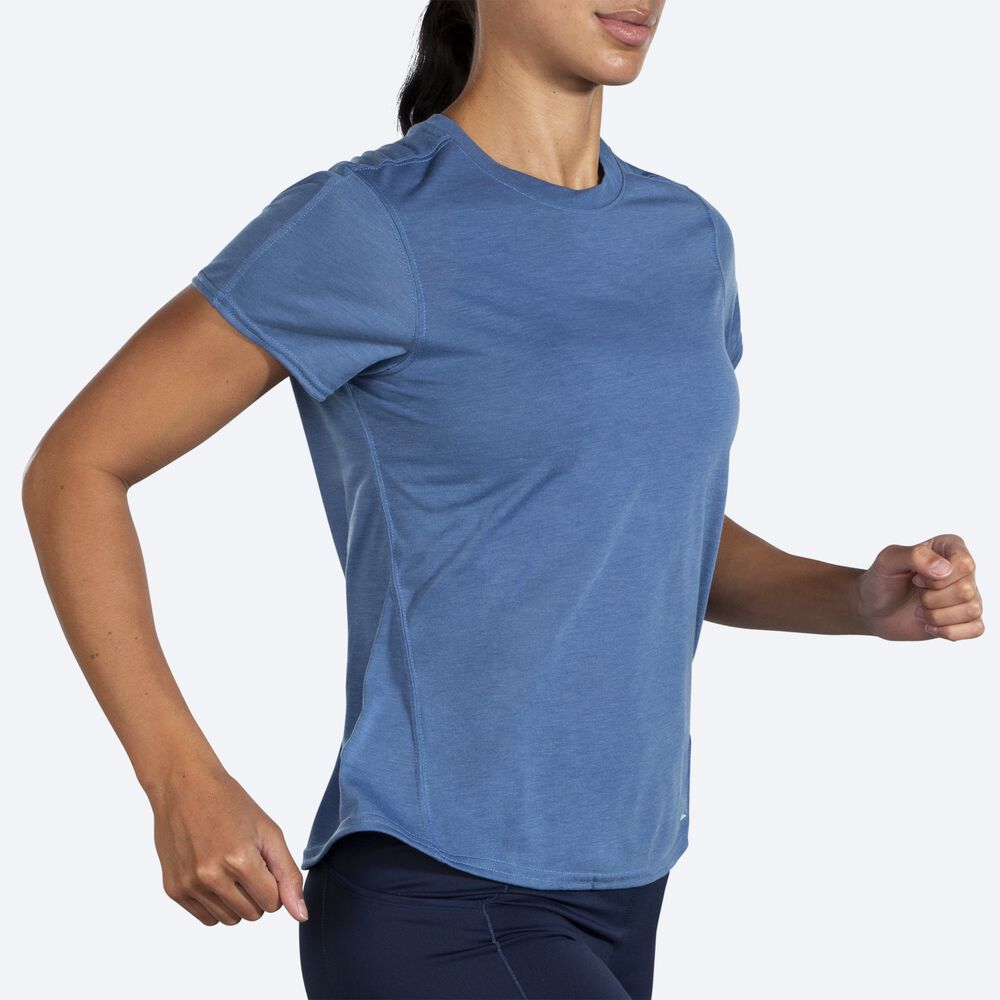 Brooks Distance Short Sleeve Női Póló Kék Szürke | HU294137