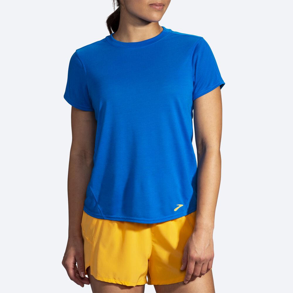 Brooks Distance Short Sleeve Női Póló Kék | HU634810