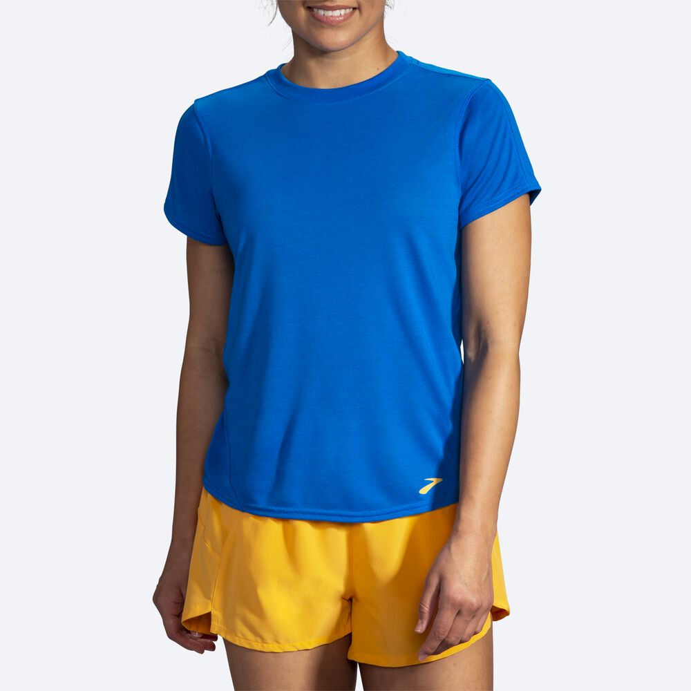 Brooks Distance Short Sleeve Női Póló Kék | HU634810