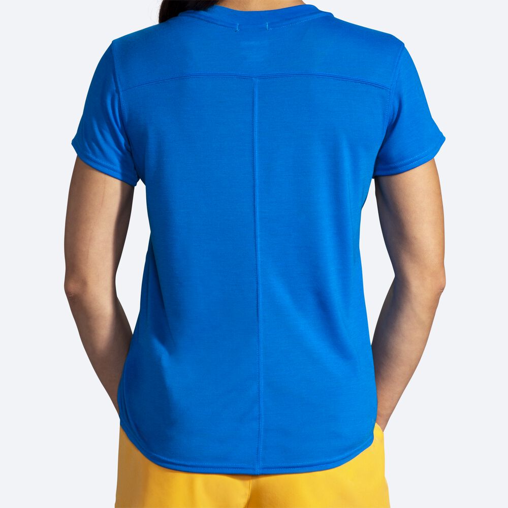 Brooks Distance Short Sleeve Női Póló Kék | HU634810