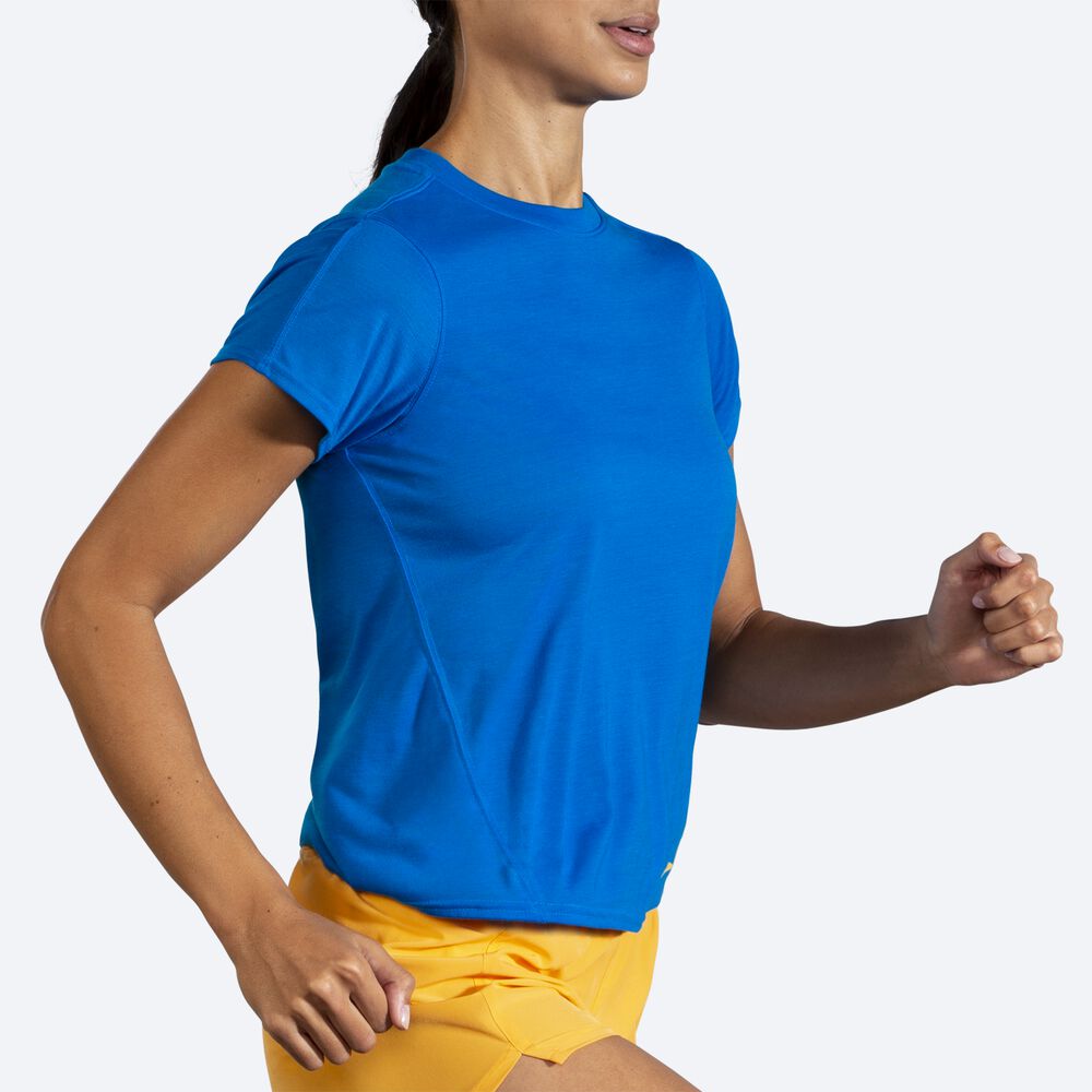 Brooks Distance Short Sleeve Női Póló Kék | HU634810