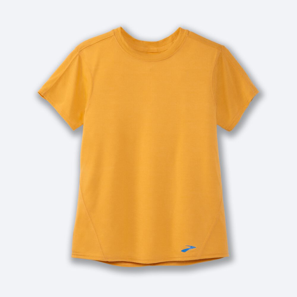 Brooks Distance Short Sleeve Női Póló Sárga | HU613258