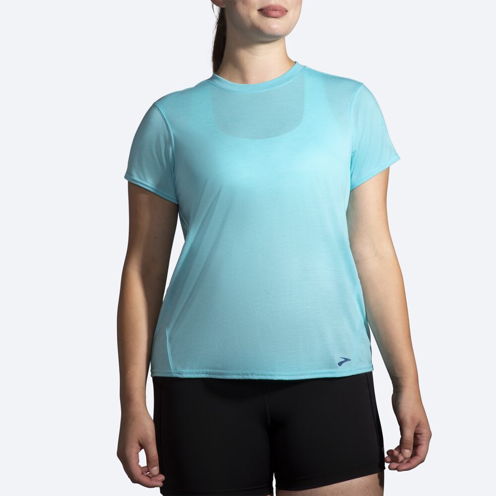 Brooks Distance Short Sleeve Női Póló Türkiz | HU981574