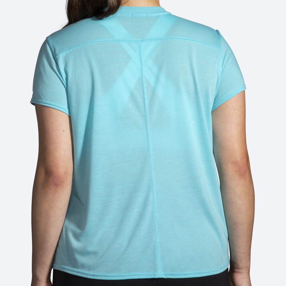 Brooks Distance Short Sleeve Női Póló Türkiz | HU981574