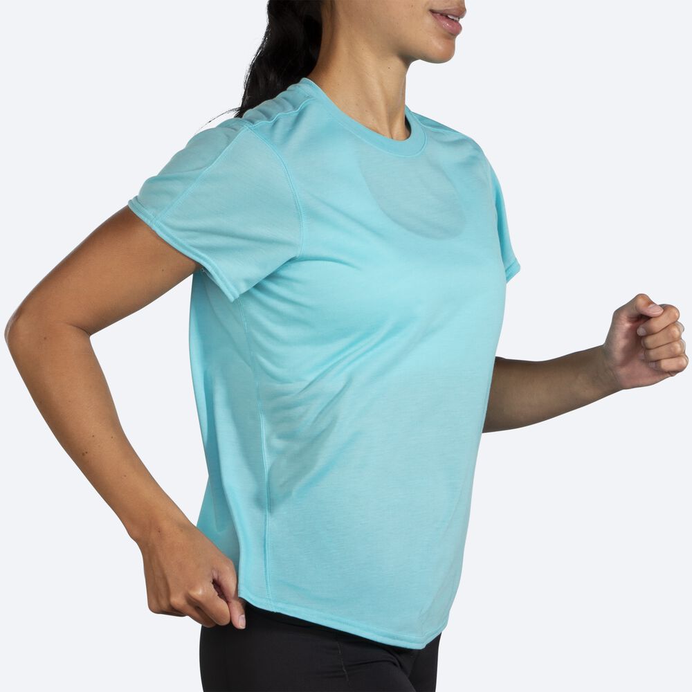 Brooks Distance Short Sleeve Női Póló Türkiz | HU981574