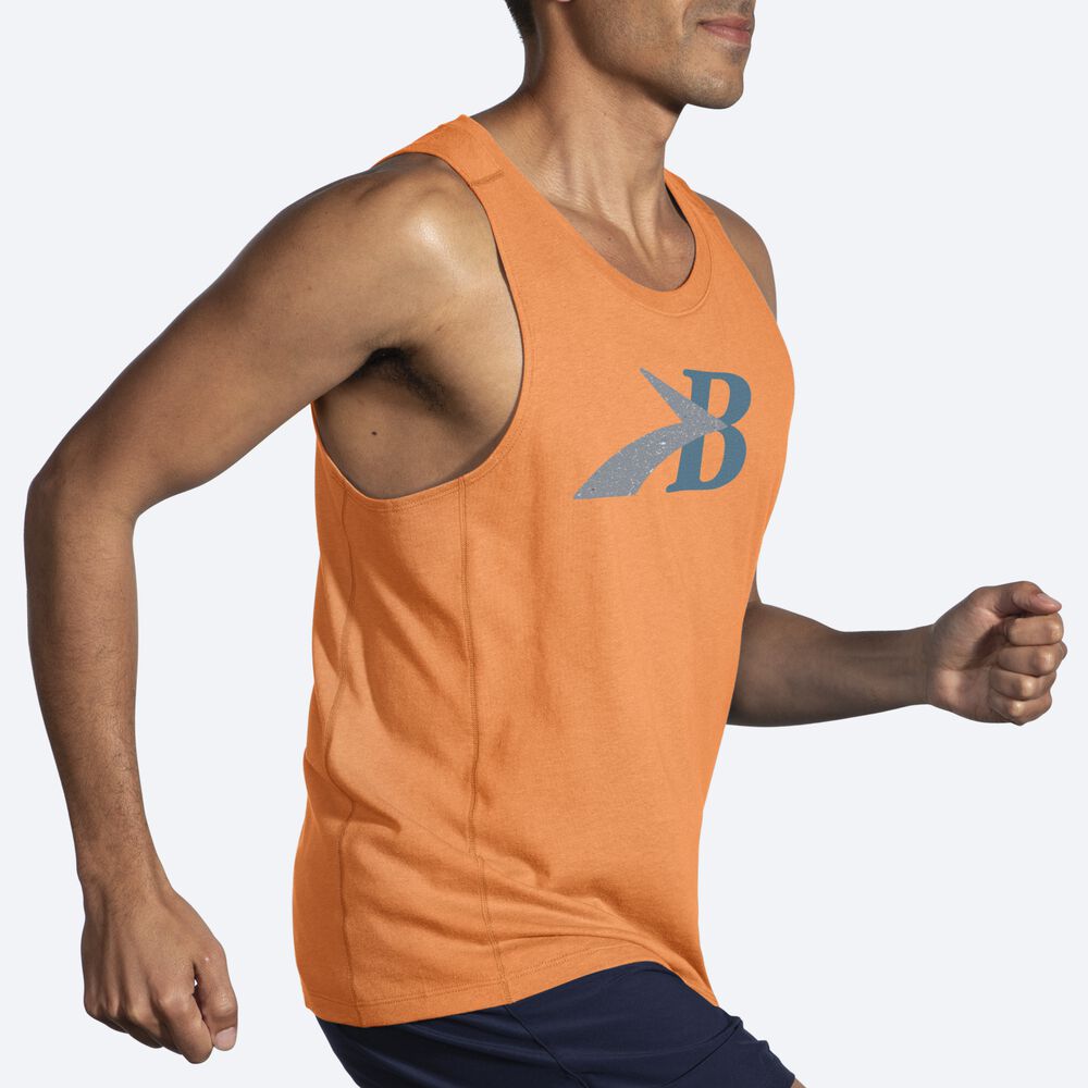 Brooks Distance Tank 2.0 Férfi Ujjatlan Póló Narancssárga | HU386592