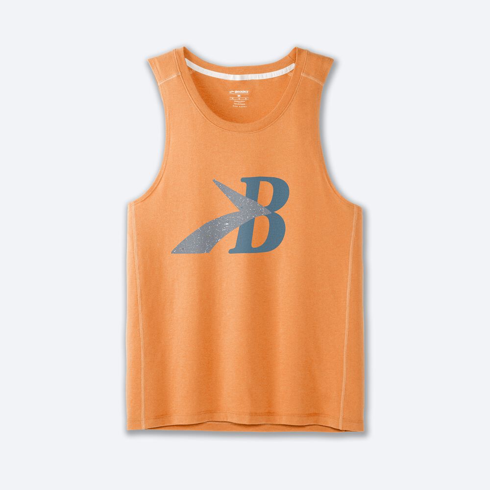 Brooks Distance Tank 2.0 Férfi Ujjatlan Póló Narancssárga | HU386592