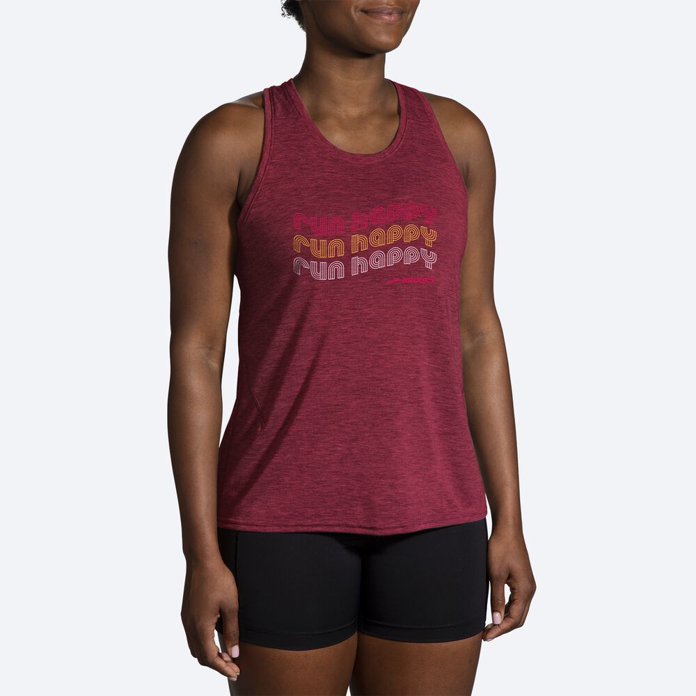 Brooks Distance Tank 2.0 Női Ujjatlan Póló Piros | HU280793