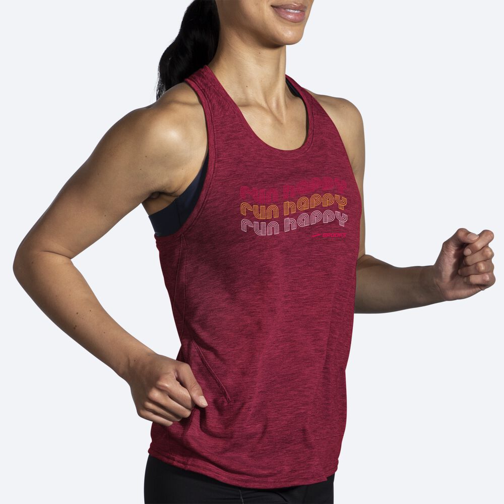 Brooks Distance Tank 2.0 Női Ujjatlan Póló Piros | HU280793