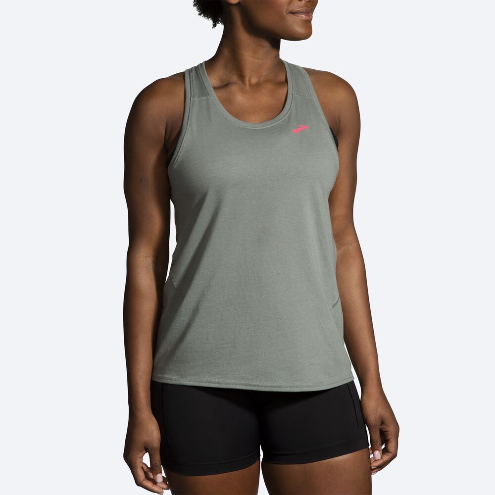 Brooks Distance Tank 2.0 Női Ujjatlan Póló Zöld | HU406972