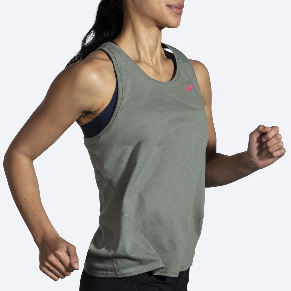 Brooks Distance Tank 2.0 Női Ujjatlan Póló Zöld | HU406972