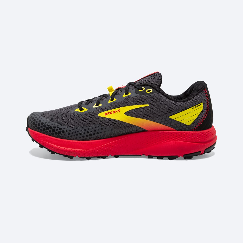 Brooks Divide 3 Férfi Terepfutó Cipő Fekete/Piros/Sárga | HU410356