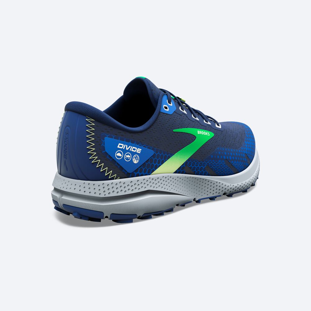 Brooks Divide 3 Férfi Terepfutó Cipő Kék/Zöld/Szürke | HU541706