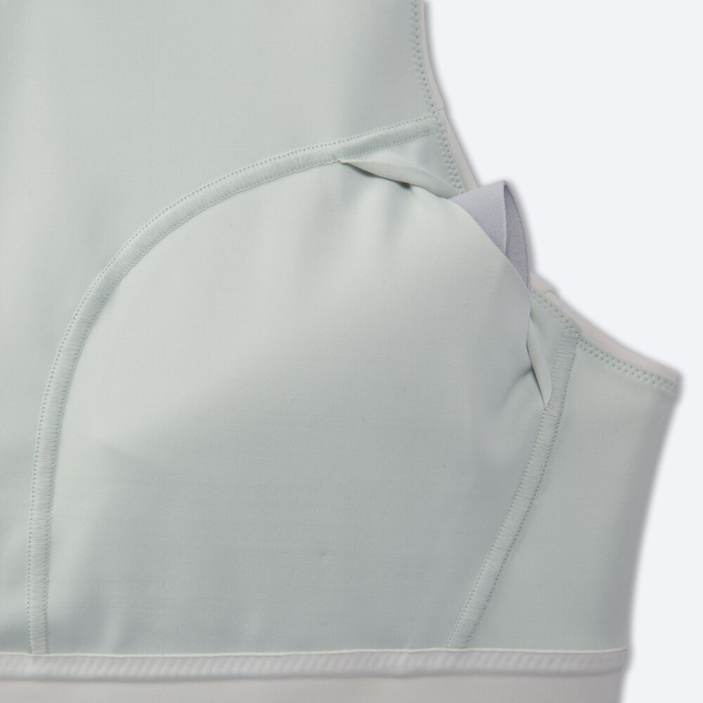 Brooks Drive 3 Pocket Run Bra Női Sportmelltartó Menta | HU175490