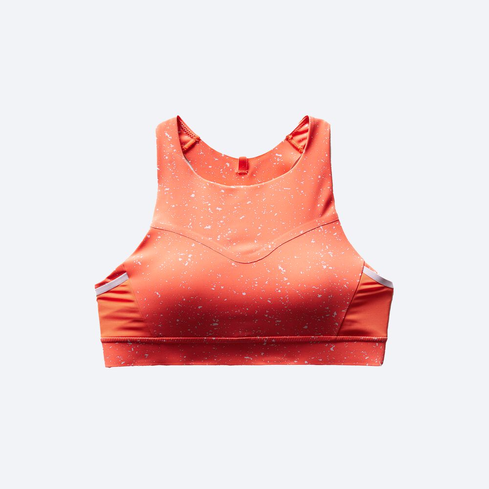 Brooks Drive 3 Pocket Run Bra Női Sportmelltartó Narancssárga | HU375062