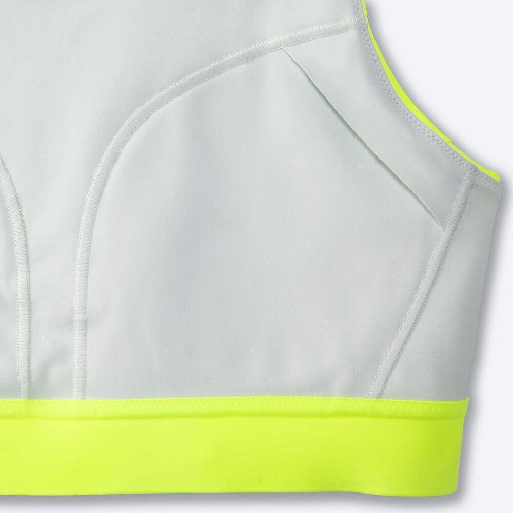 Brooks Drive 3 Pocket Run Bra Női Sportmelltartó Sárga | HU529467