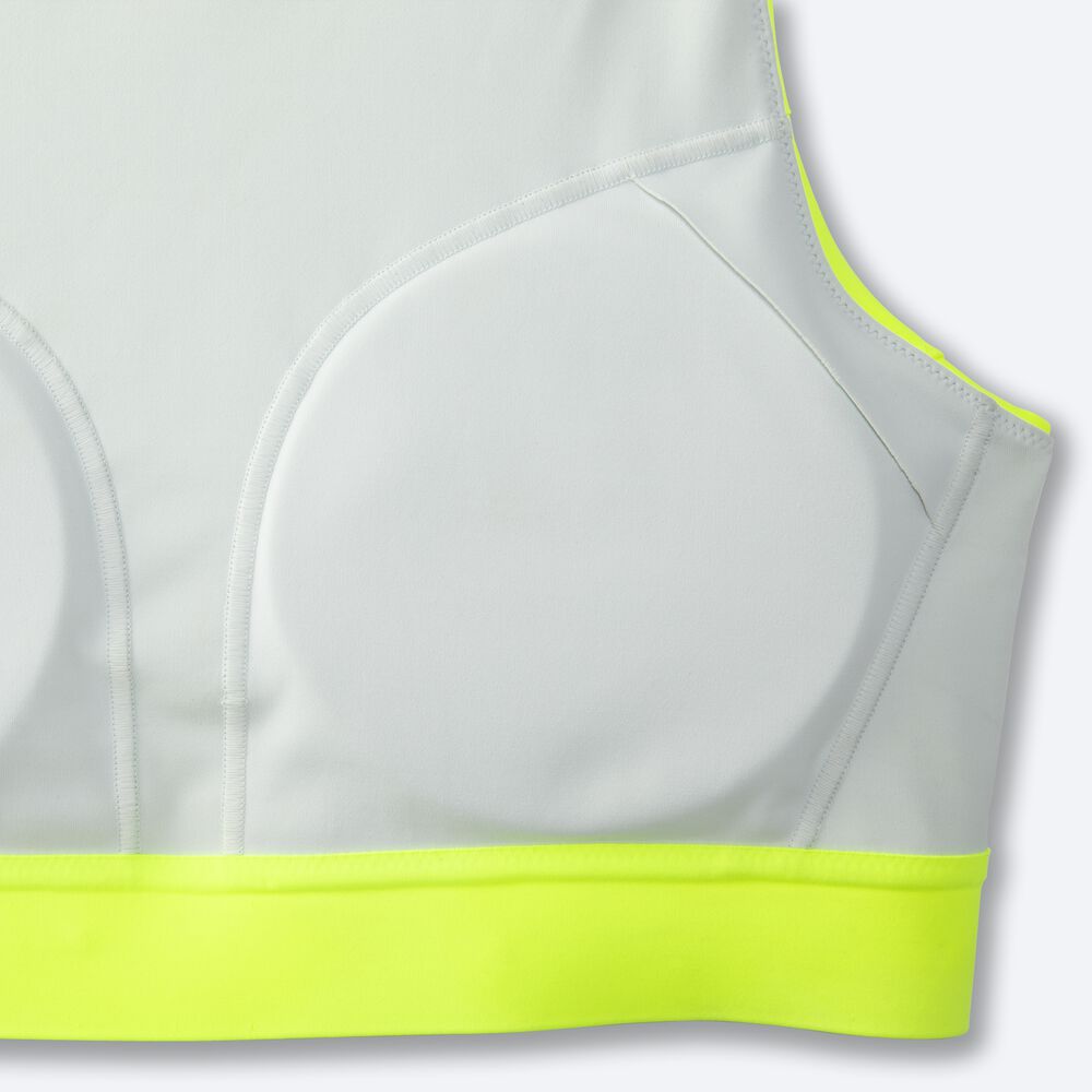 Brooks Drive 3 Pocket Run Bra Női Sportmelltartó Sárga | HU529467